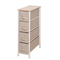 iTIDY Drawer Chest-4 Drawer Narrow Storage Chest,Dresser,Drawer Organizer Unit,Multi-Purpose Storage Cabinet with Removable Fabric Drawers,Beige
