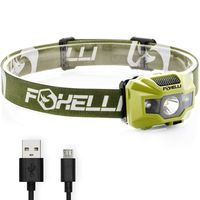 Foxelli USB Rechargeable Headlamp Flashlight - 180 Lumen, up to 40 Hours of Constant Light on a Single Charge, Bright White Led + Red Light, Compact, Easy to Use, Lightweight & Comfortable Headlight