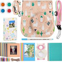 Katia Instant Camera Accessories Bundle Compatible for Fujifilm Instax Mini 9 / Mini 8+ / Mini 8 Instant Film Camera. Includes Camera Case, Album, Frame, Stickers, Strap,etc - Cream Alpaca