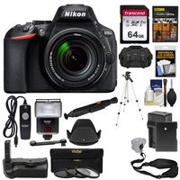 Nikon D5600 Wi-Fi Digital SLR Camera & 18-140mm VR DX AF-S Lens + 64GB Card + Case + Flash + Battery & Charger + Grip + Tripod + Filters + Remote Kit