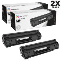LD Remanufactured Canon 3500B001AA (128) Set of 2 Black Laser Toner Cartridges