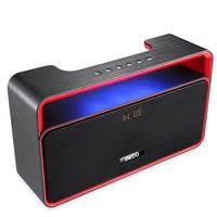 Bluetooth Stereo Speakers Portable, LNKOO Classic Sound Cannon Wireless Powerful Sound with Enhanced Bass Surround Subwoofer with FM Radio for Home and Outdoor Party Beach Picnic - Red