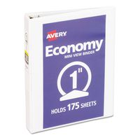Avery Mini Economy View Binder with 1 Inch Round Ring, 5.5 x 8.5 inches,  White, 1 Binder (5806)