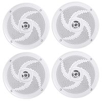 (4) Rockville RSM65W 6.5" 640 Watt Waterproof Shallow Slim Marine Boat Speakers