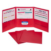 C-Line 3-Pocket Tri-Fold Heavyweight Poly Portfolios, Red, Box of 24 (33944-24)