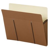 Smead Secure File Pocket with Easy Grip, Straight-Cut Tab, 3-1/2" Expansion, Letter Size, Redrope, 25 per Box (73228)