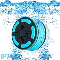 Premium Quality Shower Speaker, IP67 Waterproof Portable Wireless Bluetooth 4.0 Speakers with Super Bass HD Sound and Breathing LED Light for Pool Beach Bath Boat Sauna or Spa (Light Blue)