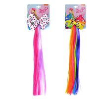 JoJo Siwa Hair Extensions Clips Plus Unicorn & Narwhal Graphic Bows Set of 2 (Unicorn Rainbow & Unicorn Pink Ombre)