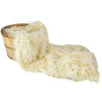 JLIKA Newborn Baby Photography Photo Prop Backdrop Faux Fur 40x67 (Ivory)