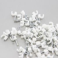 500 Round 3/16 Inches (5 mm) Cable Wire Clips Cable Management Cord Tie Holder Coaxial Nail in Clamps Tacks