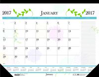 House of Doolittle 2017 Monthly Desk Pad Calendar, Earthscapes Whimsical Floral, 22 x 17" (HOD184-17)