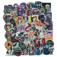 Meet Holiday Stranger Things Laptop Stickers for Kids, 50 Pcs/Pack Cartoon Waterproof Vinyl Water Bottle Computer Notebook Car Skateboard Motorcycle Bicycle Luggage Guitar Bike Decal