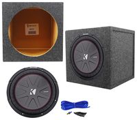 Kicker 43CWR124 COMPR12 1000 Watt 12" Car Subwoofer+Sealed Sub Box Enclosure