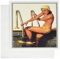 3dRose Print of Elvgren Pinup Swim Suit Malfunction - Greeting Cards, 6 x 6", Set of 6 (gc_204157_1)