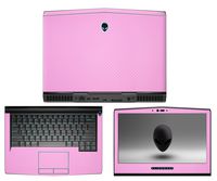 Decalrus - Protective Decal for 2016 Alienware 13 R3 (13.3" Screen) Laptop Pink Carbon Fiber Skin Skins Decal wrap CF16alienware13Pink