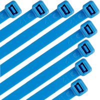 Nylon Cable Zip Ties 16 Inch 120 Pounds Strength - WEEGCN 100 Pcs Heavy Duty Self-Locking Zip Ties Fasten Wrap Nylon Cable Straps Wire Ties for Organizing Wires, Home,Garden & Office Use,Blue