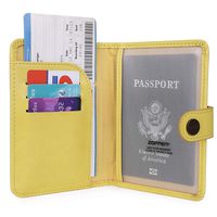 Zoppen Unisex Rfid Blocking Travel Passport Holder Cover Slim Id Card Case (#28Light Yellow)