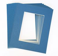 topseller100, Pack of 10 BLUE 16x20 Picture Mats Matting with White Core Bevel Cut for 11x14 Pictures
