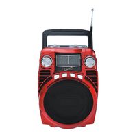 SuperSonic Bluetooth Portable 4 Band Radio, Red (SC-1390BT-Red)