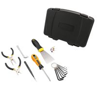 Syba 19 Pieces 3D Printer Print Removal Tool Kit - 0.3mm 0.4mm 0.5mm 0.6mm Nozzle cleaner and Tweezers Toolkit - Stainless Steel Nozzle Cleaning Tool Kit