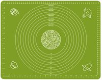 Silicone Baking Mat for Rolling Pastry Dough with Measurements, 19.7" x 15.7" BPA Free Non stick and Non Slip Green Table Sheet Baking Supplies for Bake Pizza Cake