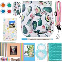Katia Instant Camera Accessories Bundle Compatible for Fujifilm Instax Mini 9 / Mini 8+ / Mini 8 Instant Film Camera. Includes Camera Case, Album, Frame, Stickers, Strap,etc - Avocado