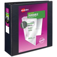 Avery 4" Durable View 3 Ring Binder, EZD Ring, Holds 8.5" x 11" Paper, 1 Black Binder (9800)