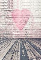 Muzi Brick Wall Photography Backdrops Wood Floor Valentine's Day Background Photo Studio Props 5x7ft D-1496