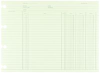 Wilson Jones Green End-Balance Ledger Forms, Both Sides Alike, 7.5 x 10.38 Inches, 100 Sheets per Pack (WGN1DA)