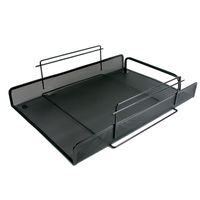 Artistic Contemporary Mesh Metal Letter Tray, Front Load, Stackable 8.5 x 11 Inches, Black (ART21002C)