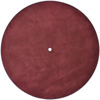 Genuine Leather Turntable Platter Mat - Maroon Suede