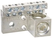 Neutral Bar and Neutral Assembly, 225A Neutral Bar, 4-14 AWG Wire Range, 600VAC Voltage, 350 MCM - 6 Lug Size, 1.500" Width, 1.375" Height, 2.193" Length