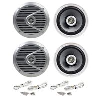 (4) Alpine SPS-M601 Pair 6.5" 2-Way Marine/Boat Coaxial Speakers