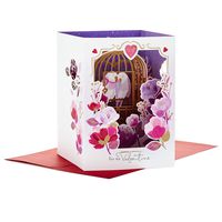 Hallmark Paper Wonder Displayable Pop Up Valentines Day Card for Significant Other (Love Birds Valentine)