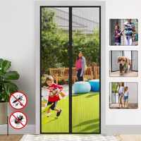 Magnetic Screen Door/Full Frame Seal Heavy Duty Mesh Curtain Screen Doors with Magnets/up to 38 x 82-Inch,Black
