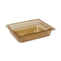 Rubbermaid Commercial Products Hot Food Insert Pan for Restaurants/Kitchens/Cafeterias, 1/2 Size, 2.5 Inches Deep, Amber (FG223P00AMBR)