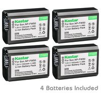 Kastar Battery (4-Pack) for Sony NP-FW50, BC-VW1, BC-TRW and Alpha 7, a7, a7R, a3000, a5000, a6000, NEX-3, NEX-5, NEX-6, NEX-7, NEX-C3, NEX-F3, SLT-A33, SLT-A35, SLT-A37, SLT-A55V, Cyber-shot DSC-RX10