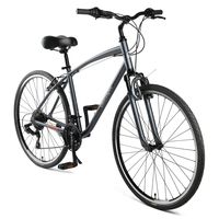 Retrospec Barron Comfort Hybrid Bike 21-Speed with Front Suspension and 700c Wheels with Multi-Surface Tires; 18" Medium, Graphite (3455)