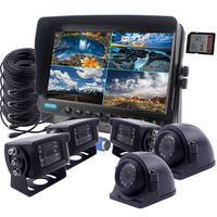 CAMSLEAD 9" DVR Monitor with Quad Split Screen, 5 x Cameras, HD Colour IP69K &10G Vibration Side Camera Backup Camera Monitor Kit for Truck Van Caravan Trailers Camper Bus RV Harvester