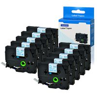 SuperInk 10 Pack Compatible for Brother TZe-FA3 TZe FA3 TZ-FA3 TZFA3 Navy Blue on White Fabric Iron-on Tape Cassette (12mmx3m) for P-Touch PT-P750W PT-P700 PT-D210 PT-D600 Label Maker