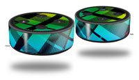 Skin Wrap Decal Set 2 Pack for Amazon Echo Dot 2 - Rainbow Plaid (2nd Generation ONLY - Echo NOT Included)