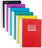 Mead Composition Books/Notebooks, Wide Ruled Paper, 70 Sheets, Plastic, Assorted Colors, 6 Pack (38974)