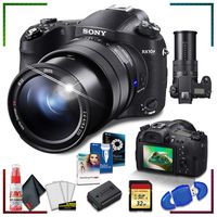 Cyber-Shot DSC-RX10 IV Digital Camera with Editing Software Pack + 32 gb Memory Kit + Extra Battery + Camera Accessory Kit