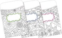 Barker Creek Peel & Stick Pockets, Color Me! in My Garden, 30 per Package (BC1243)