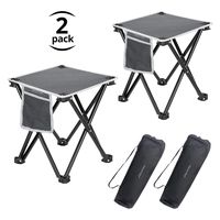 TRIPLE TREE Folding Stool, 2 Pack Portable Camping Stool for Outdoor Walking Hiking Fishing 400 LBS Capacity with Carry Bag 13.8 Inch Height