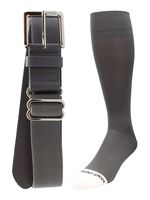 MadSportsStuff Pro Line Baseball Socks and Belt Combo (Graphite, Small)