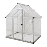 Palram HG5504 Hybrid Hobby Greenhouse, 6' x 4' x 7', Silver