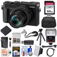 Panasonic Lumix DC-LX100 II 4K Wi-Fi Digital Camera with 64GB Card + Battery & Charger + Case + Tripod + Flash + Kit