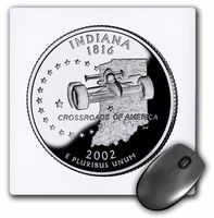 3D Rose"Indiana Collectible Quarter" Matte Finish Mouse Pad - 8 x 8" - mp_56913_1