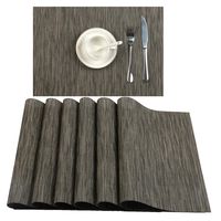 U'Artlines Placemat, Crossweave Woven Vinyl Non-Slip Insulation Placemat Washable Table Mats Set (8pcs placemats, B Coffee)